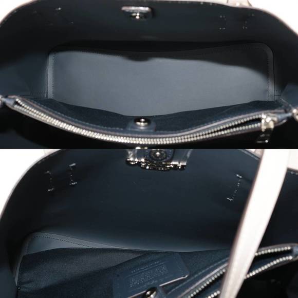 COACH 2way double face leather carryall tote bag shoulder light clover x saddle - Picture 8 of 10